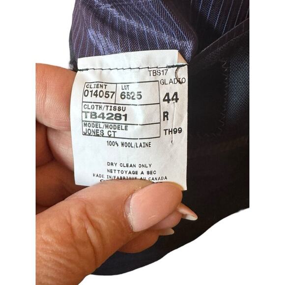 Ted Baker Endurance Men's 44R Wool Navy Blue 2 Button Sport Coat Blazer Jacket - Picture 9 of 9